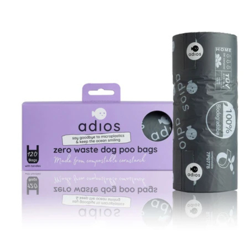 Adios Compostable Poo Bags With Handles - 120 Bags