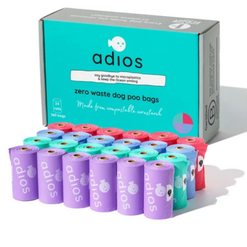 Adios Compostable Poo Bags on a Roll - 360 Bags