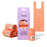 Adios Compostable Poo Bags on a Roll with Handles - 60 Bags