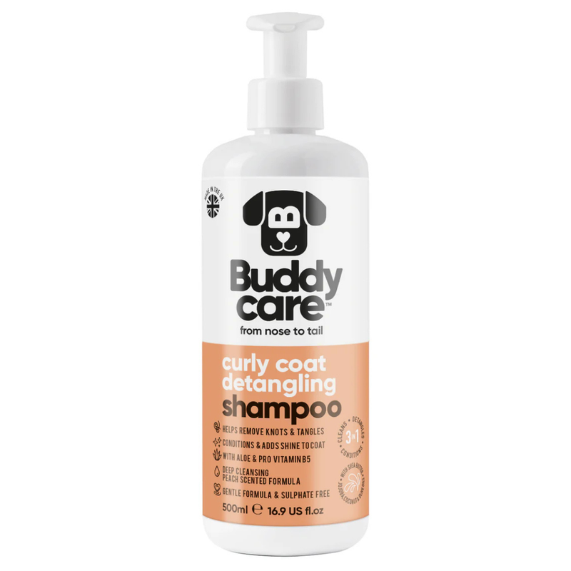 Buddycare Peach Curly Coat Detangling 3in1 Dog Shampoo