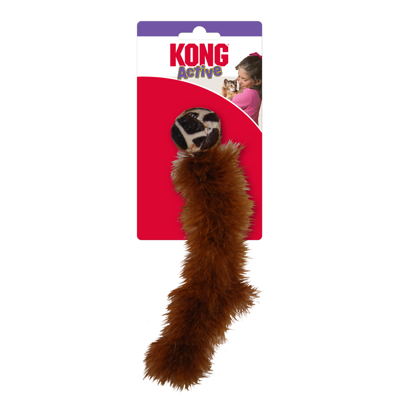 KONG Cat Active Wild Tails (Assorted Colours) - Feather and Rattle Toy for Cats