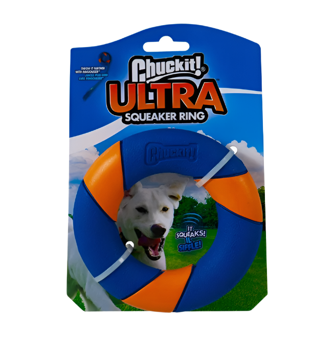 Chuckit! Ultra Squeaker Ring - Bouncy, Erratic Fetch Toy for Dogs
