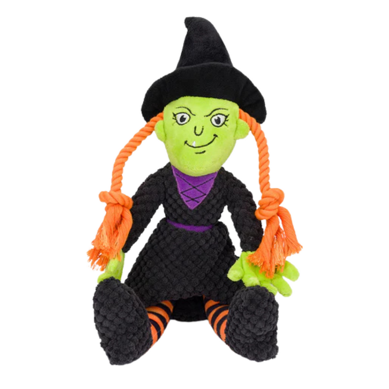 Fabdog Halloween Floppy Witch Plush Dog Toy