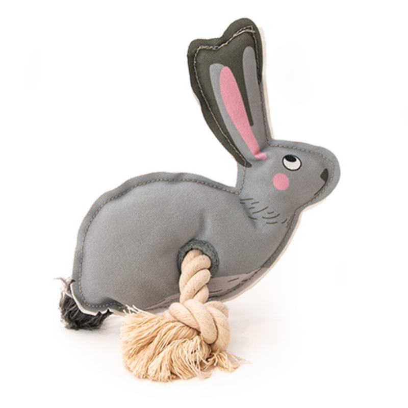 Green Elk Canvas Buddies Rabbit with Rope