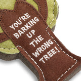 Green & Wilds Barking Up The Wrong Tree Eco Dog Toy – durable, natural jute and suede pet-safe toy for eco-conscious dog owners.
