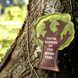 Green & Wilds Barking Up The Wrong Tree Eco Dog Toy – durable, natural jute and suede pet-safe toy for eco-conscious dog owners.
