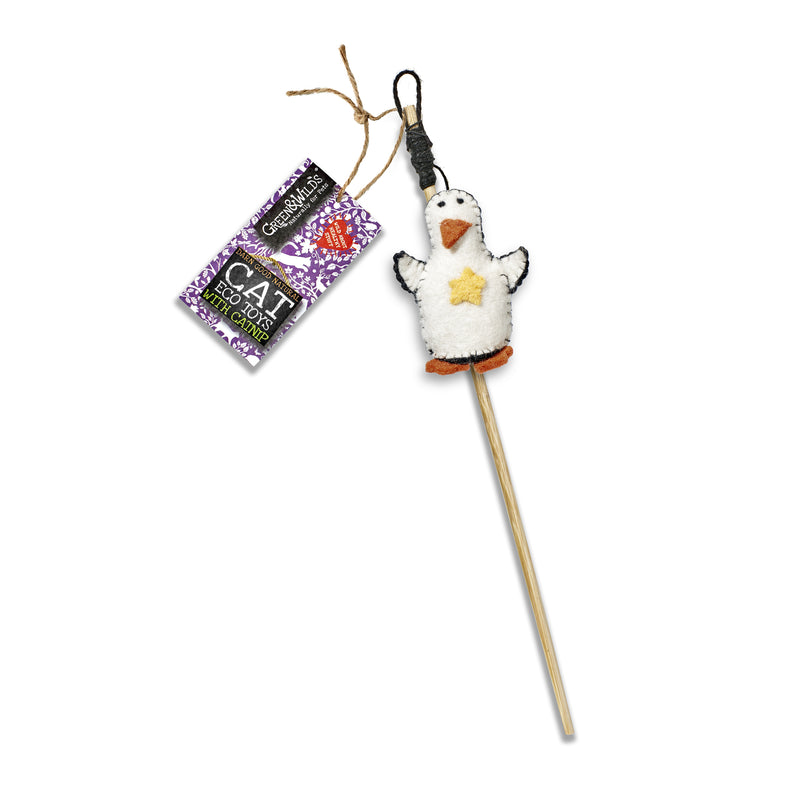 Green & Wilds Penelope Penguin Teaser Toy With Catnip Eco Cat Toy