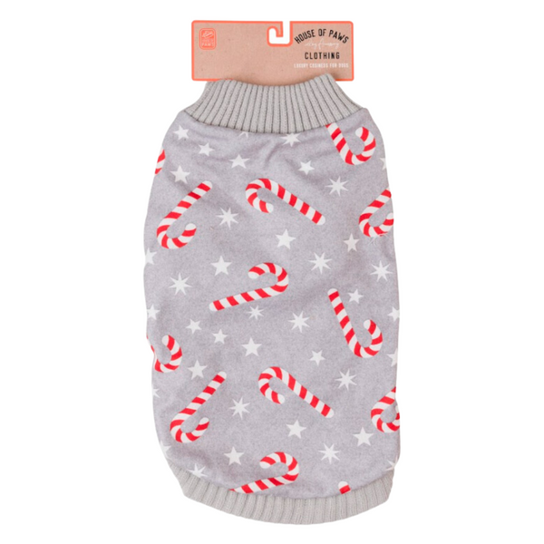 House of Paws Candy Cane Fleece Jumper