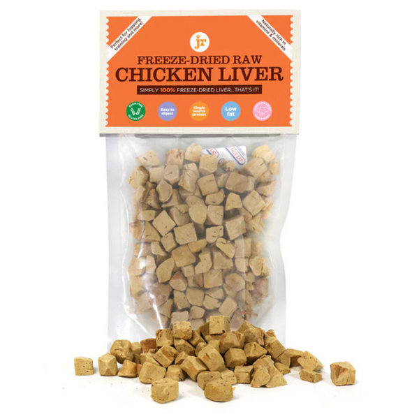 JR Freeze-Dried Chicken Liver Treats – 100% Natural, Grain-Free, Raw Treats for Dogs