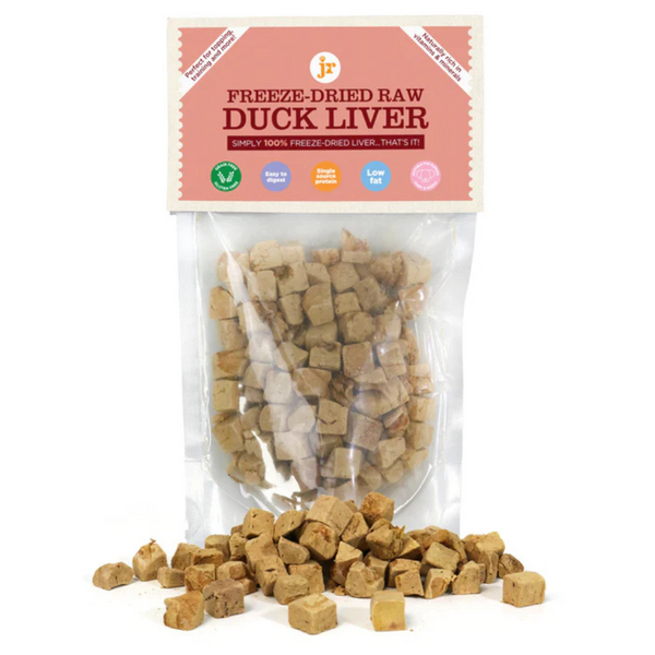 JR Freeze-Dried Duck Liver Treats – 100% Natural, Grain-Free, Raw Treats for Dogs