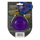 JW Dog Gnawberry Chew-ee treat dispensing dog toy with scrubber knobs, designed for dental cleaning and interactive play.