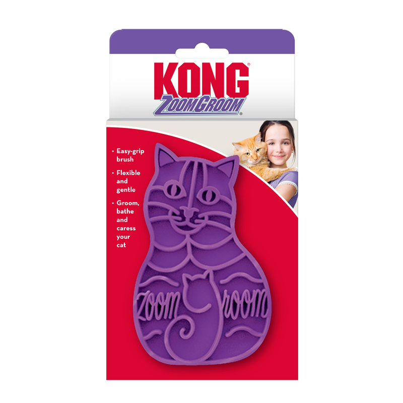 KONG Cat ZoomGroom Rubber Grooming Brush for Cats