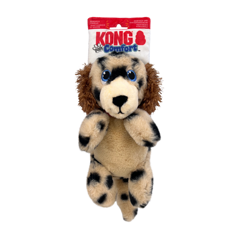 KONG Comfort Pups Spot - Plush Crinkly, Squeaky Toy for Dogs