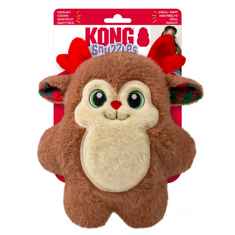 KONG Holiday Snuzzles Red Nosed Reindeer