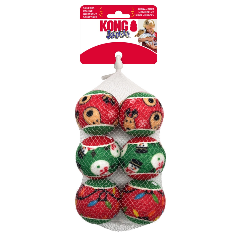 KONG Holiday SqueakAir Balls 6 Pack