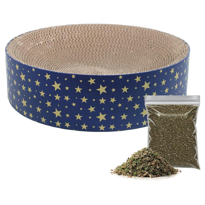 Rosewood Festive Cardboard Scratcher with Catnip for Cats