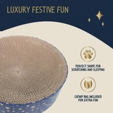 Rosewood Festive Cardboard Scratcher with Catnip for Cats