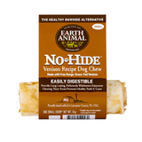 Earth Animal No-Hide Venison Recipe dog chew packaging on a white background