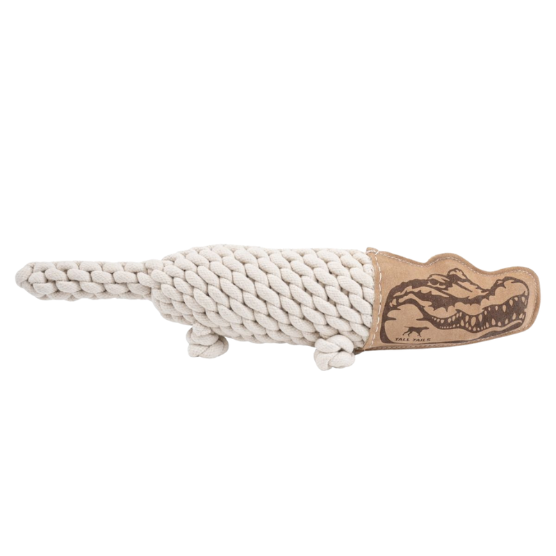 Tall Tails Natural Leather Crunch Rope Crocodile