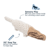 Tall Tails Natural Leather Crunch Crocodile Rope Toy for Dogs
