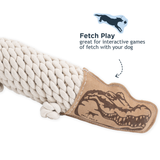 Tall Tails Natural Leather Crunch Crocodile Rope Toy for Dogs
