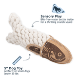 Tall Tails Natural Leather Crunch Fish Rope Toy for Dogs
