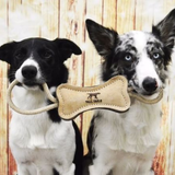 Tall Tails Natural Leather & Wool Bone Tug Toy for Dogs