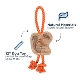 Tall Tails Natural Leather & Wool Chipmunk Tug Toy for Dogs
