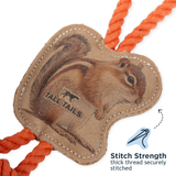 Tall Tails Natural Leather & Wool Chipmunk Tug Toy for Dogs