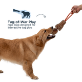 Tall Tails Natural Leather & Wool Jointed Squirrel Tug Toy for Dogs