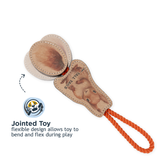Tall Tails Natural Leather & Wool Jointed Squirrel Tug Toy for Dogs