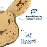 Tall Tails Natural Leather & Wool Rabbit Toy for Dogs
