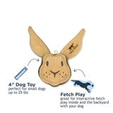 Tall Tails Natural Leather & Wool Rabbit Toy for Dogs