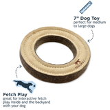 Tall Tails Natural Leather & Wool Ring Tug Toy for Dogs