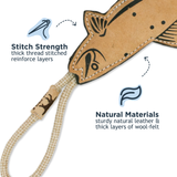 Tall Tails Natural Leather & Wool Trout Tug Toy for Dogs