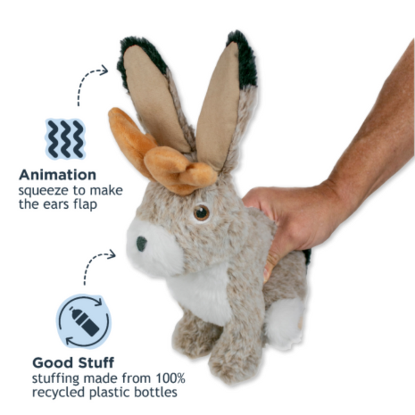 Tall Tails Plush Animated Jackalope - Interactive Soft Toy for Dogs