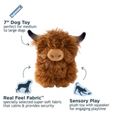 Tall Tails Plush Highland Cow - Soft Squeaky Toy for Dogs