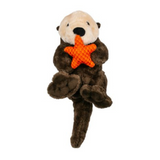Tall Tails Plush Otter with Inner Rope Body - Durable, Squeaky Tug Toy for Dogs