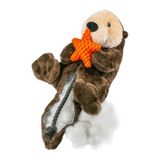 Tall Tails Plush Otter with Inner Rope Body - Durable, Squeaky Tug Toy for Dogs
