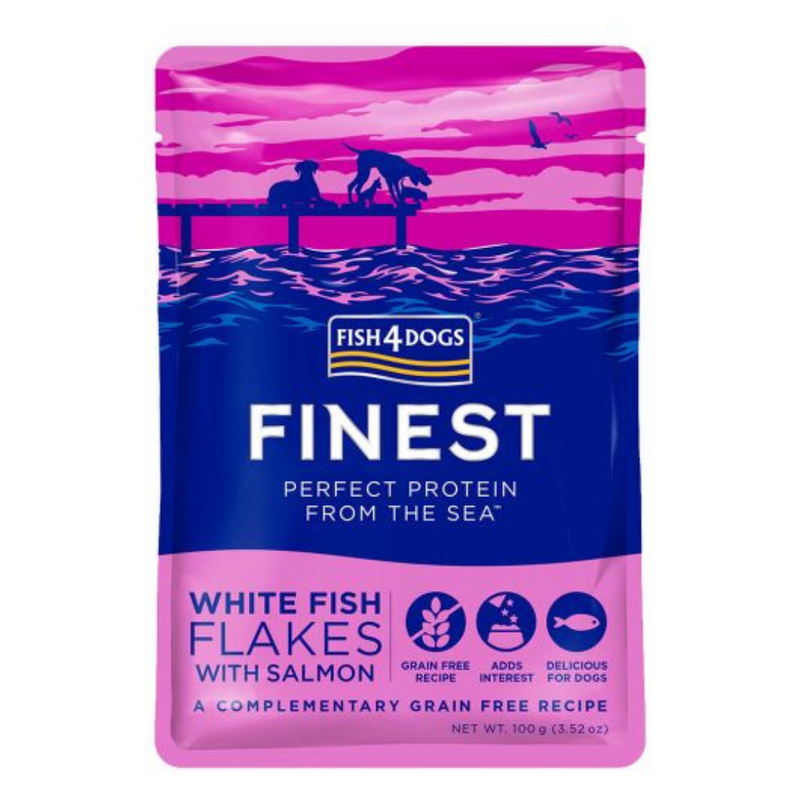 Fish4Dogs Finest White Fish Flakes With Salmon