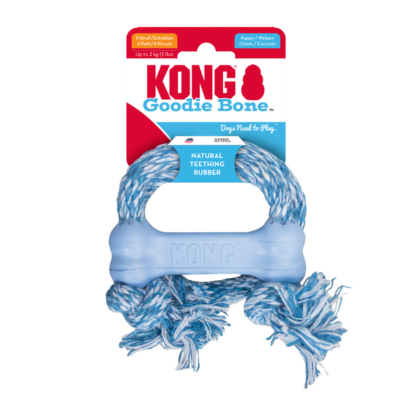 KONG Puppy Goodie Bone With Rope (Assorted Colours)