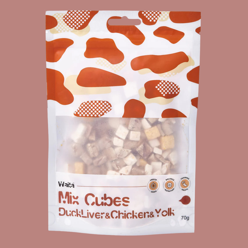 Waita Freeze Dried Chicken, Duck Liver & Yolk Mixed Cubes