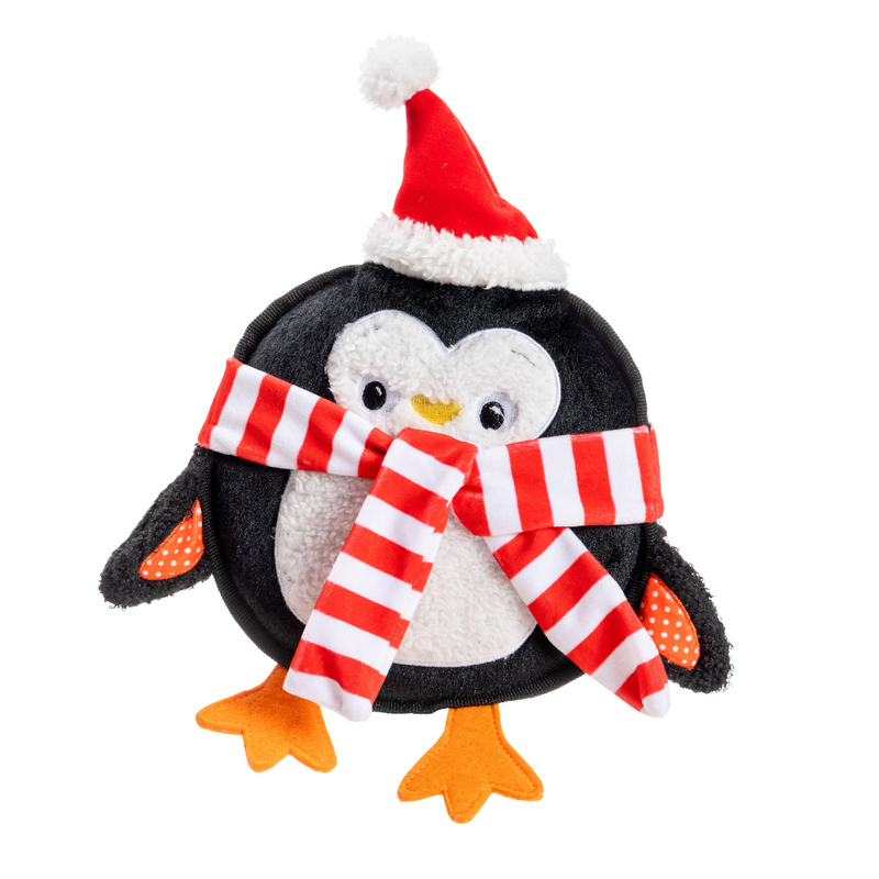 House of Paws Round Squeaky Penguin - Plush, Squeaky Toy for Dogs